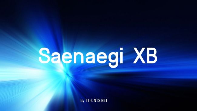 Saenaegi XB example
